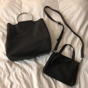 Vegan leather handbag set